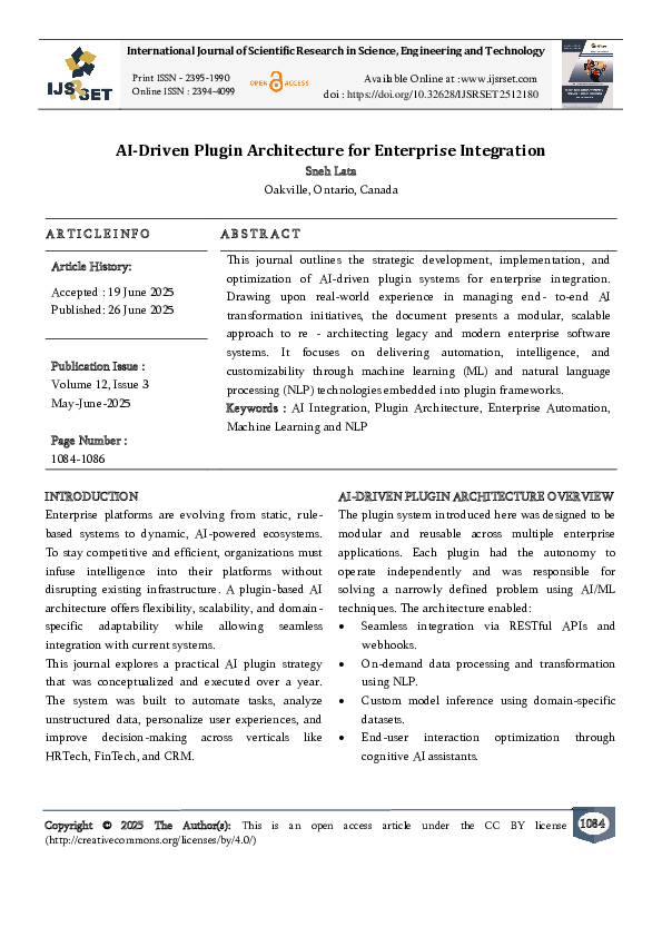 (PDF) AI-Driven Plugin Architecture for Enterprise Integration