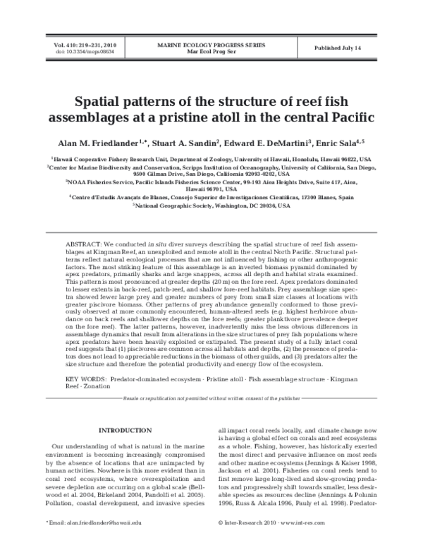 (PDF) Spatial patterns of the structure of reef fish assemblages at a ...