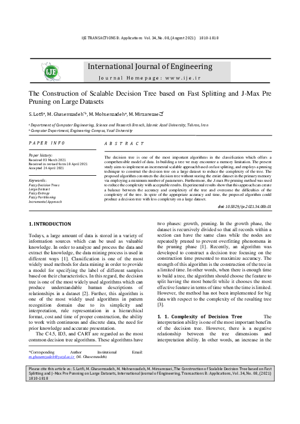 (PDF) The Construction of Scalable Decision Tree based on Fast ...
