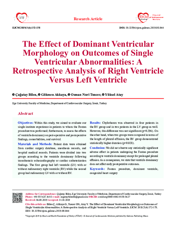 (PDF) The Effect of Dominant Ventricular Morphology on Outcomes of ...