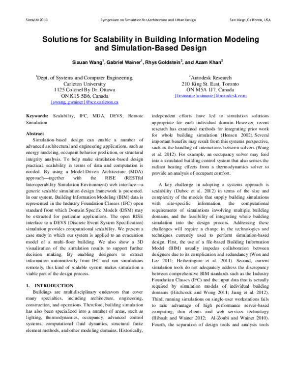 (PDF) Solutions for scalability in building information modeling and ...