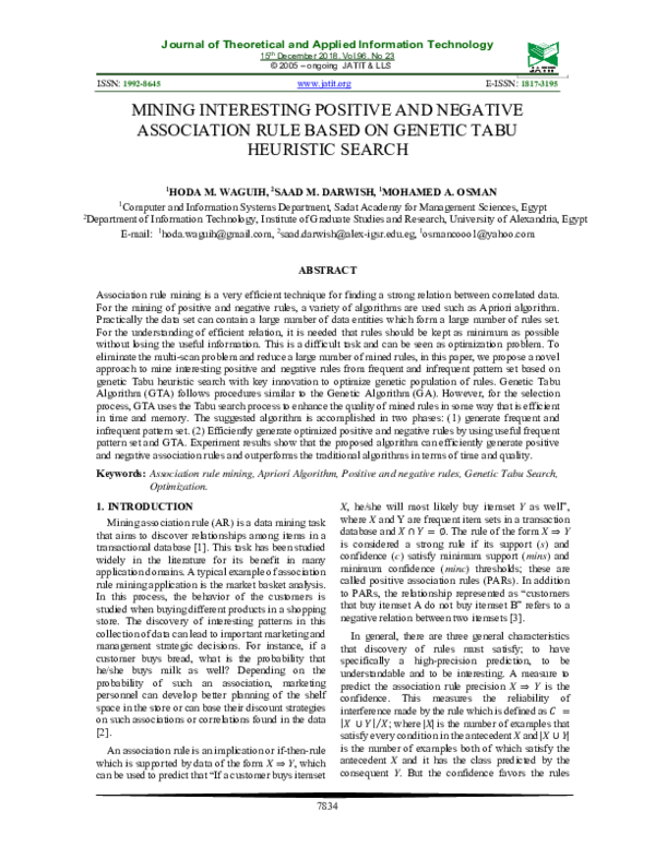 (PDF) Mining Interesting Positive and Negative Association Rule Based ...