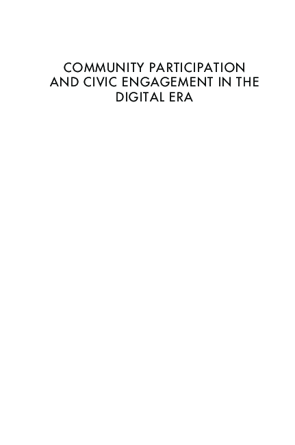 (PDF) COMMUNITY PARTICIPATION AND CIVIC ENGAGEMENT IN THE DIGITAL ERA