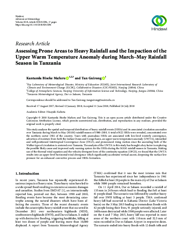 (PDF) Assessing Prone Areas to Heavy Rainfall and the Impaction of the ...