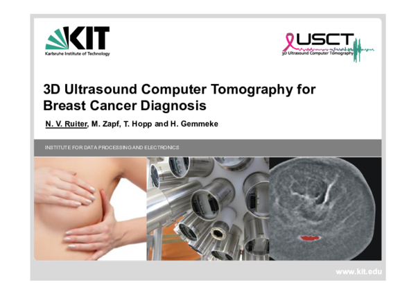 (PDF) 3D ultrasound computer tomography for breast cancer diagnosis