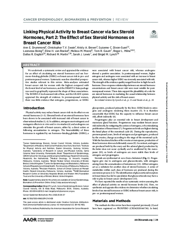 (PDF) Linking Physical Activity to Breast Cancer via Sex Steroid ...
