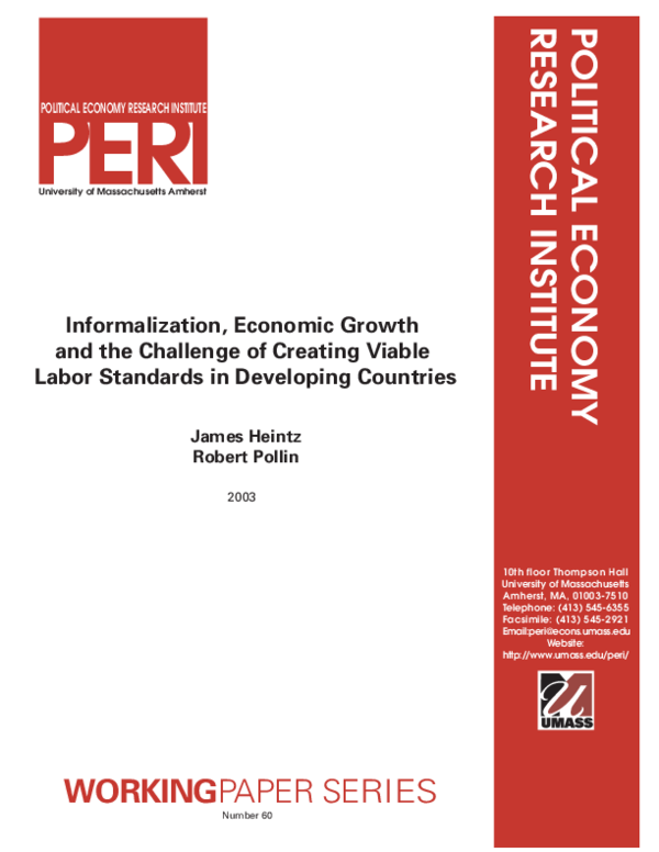 (PDF) Informalization, Economic Growth and the Challenge of Creating ...