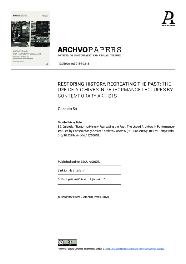 (PDF) Restoring History, Recreating the Past: The Use of Archives in ...
