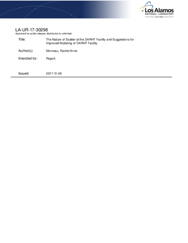 (PDF) The Nature of Scatter at the DARHT Facility and Suggestions for ...