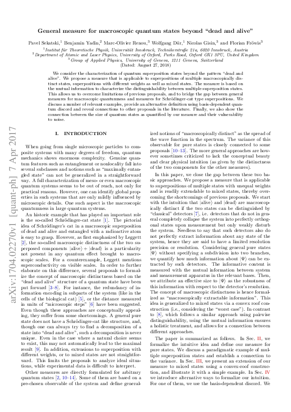 (PDF) General measure for macroscopic quantum states beyond ‘dead and ...