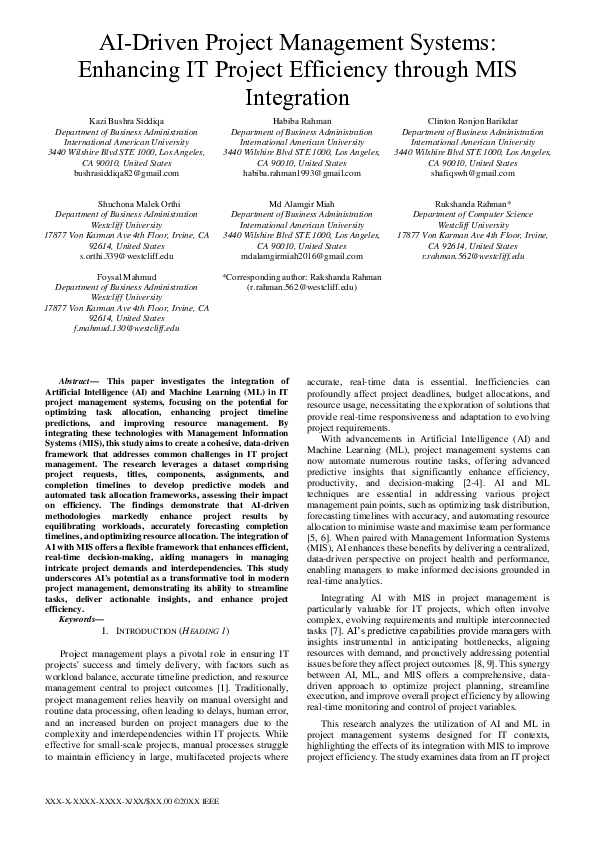 (PDF) AI-Driven Project Management Systems: Enhancing IT Project ...