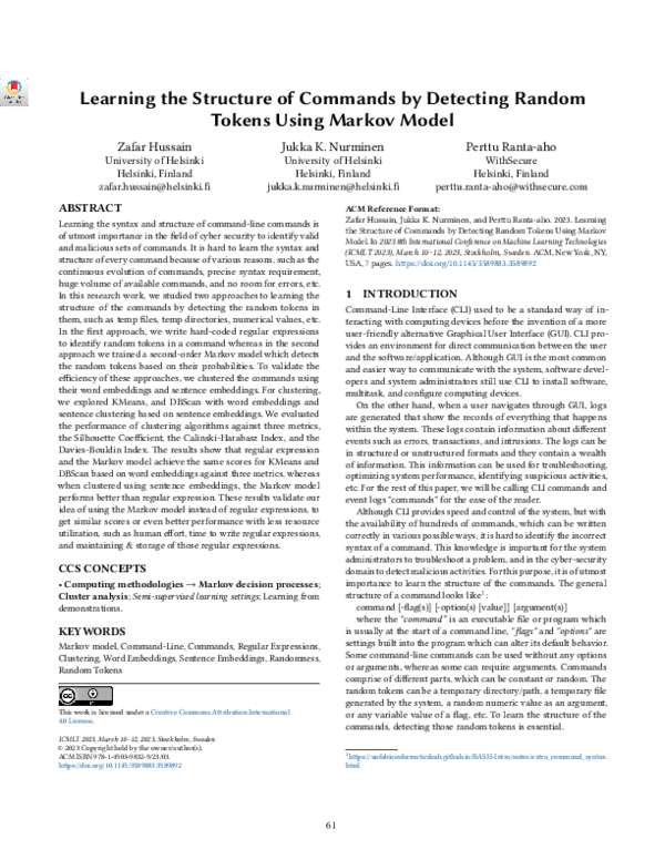 (PDF) Learning the Structure of Commands by Detecting Random Tokens ...