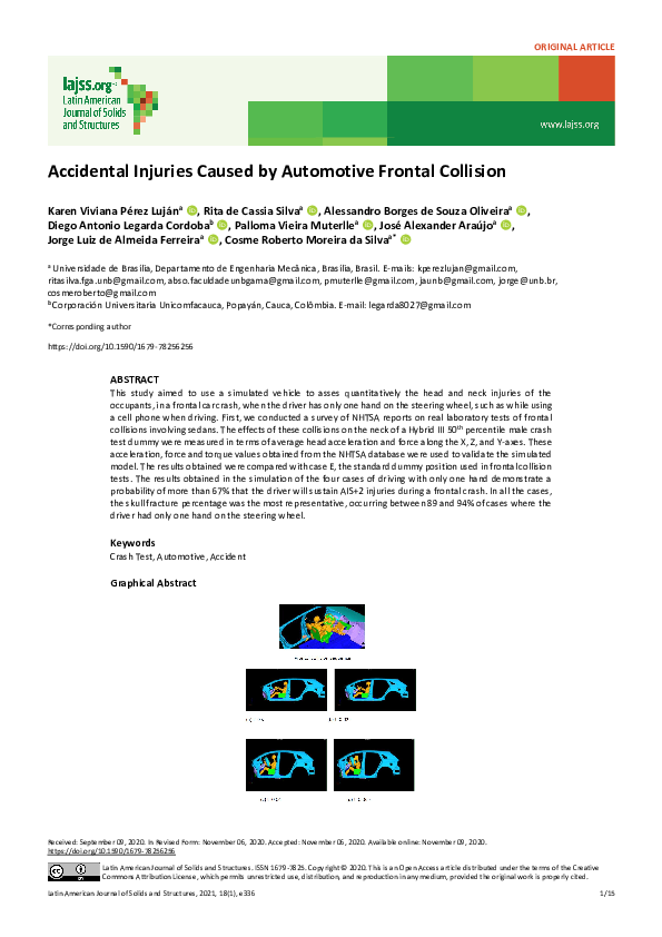 (PDF) Accidental Injuries Caused by Automotive Frontal Collision