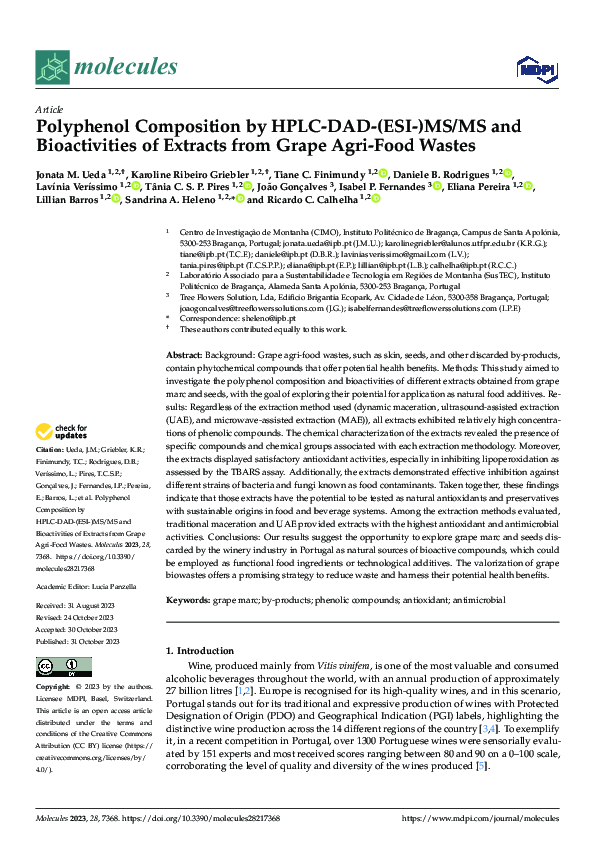 (PDF) Polyphenol Composition by HPLC-DAD-(ESI-)MS/MS and Bioactivities ...