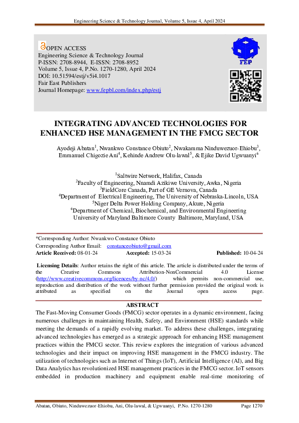(PDF) Integrating Advanced Technologies for Enhanced Hse Management in ...