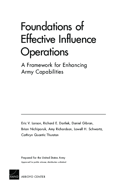 (PDF) Foundations of Effective Influence Operations. A Framework for ...