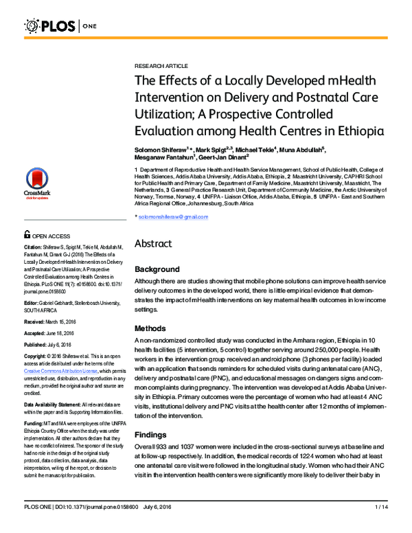 (PDF) The Effects of a Locally Developed mHealth Intervention on ...