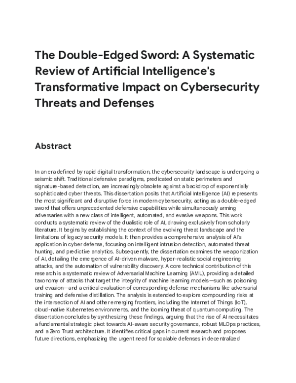 (PDF) The Double-Edged Sword: A Systematic Review of Artificial ...