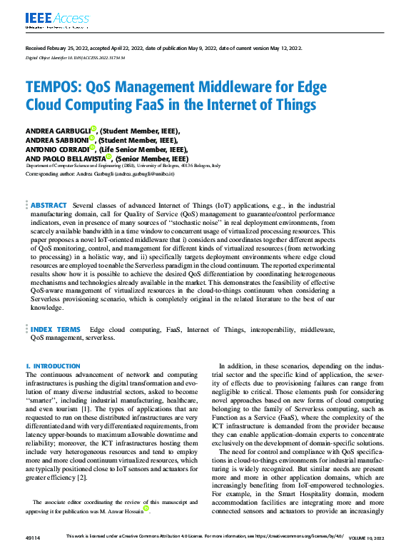 (PDF) TEMPOS: QoS Management Middleware for Edge Cloud Computing FaaS ...