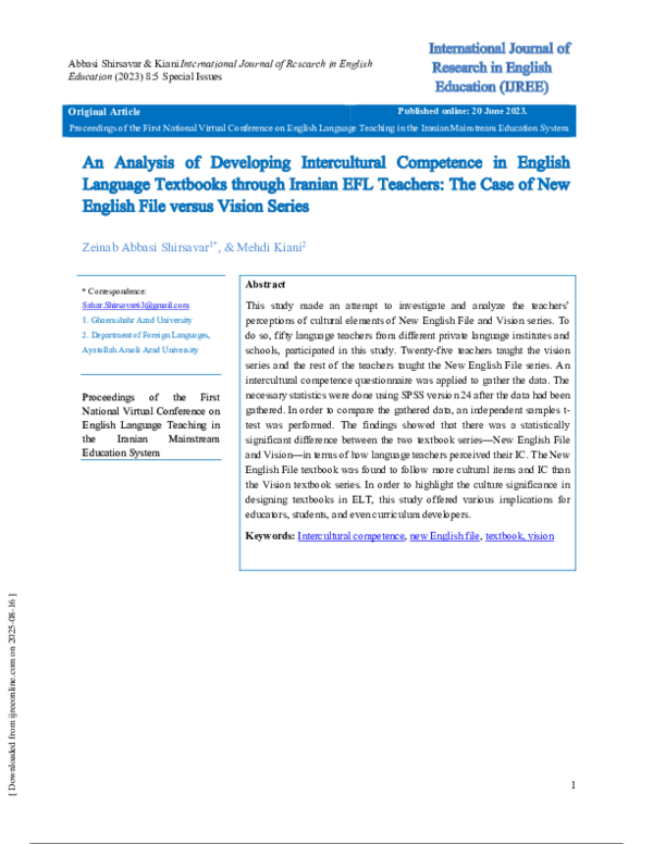 (PDF) An Analysis of Developing Intercultural Competence in English ...