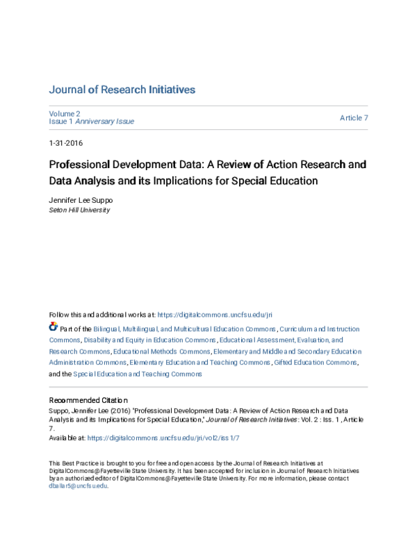 (PDF) Professional Development Data: A Review of Action Research and ...