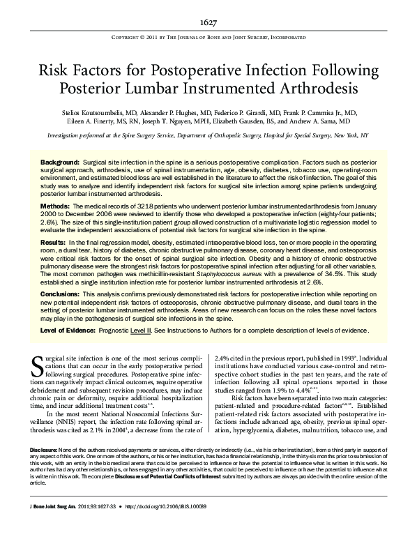(PDF) Risk Factors for Postoperative Infection Following Posterior ...
