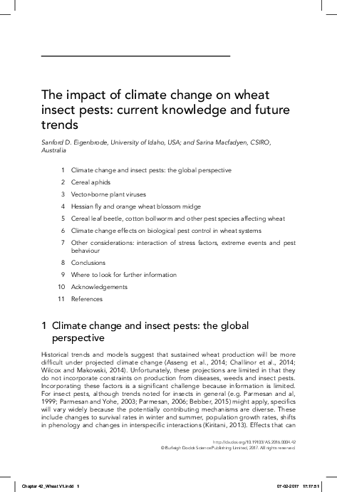 (PDF) The impact of climate change on wheat insect pests: current ...