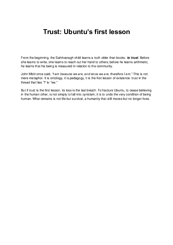 (PDF) Trust: Ubuntu's first lesson