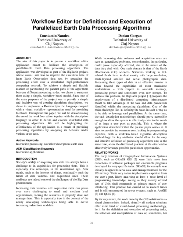 (PDF) Workflow Editor for Definition and Execution of Parallelized ...