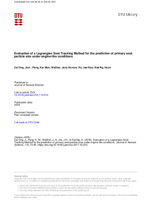 (PDF) Evaluation of a Lagrangian Soot Tracking Method for the ...