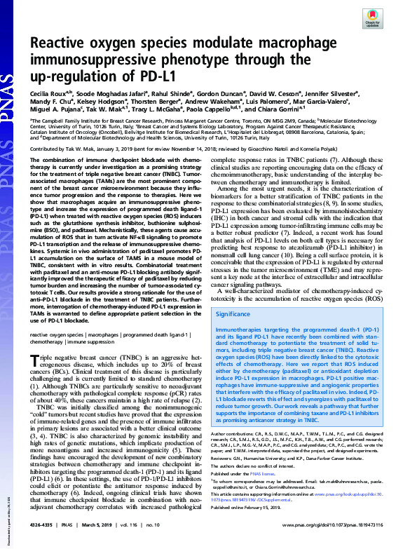 (PDF) Reactive oxygen species modulate macrophage immunosuppressive ...
