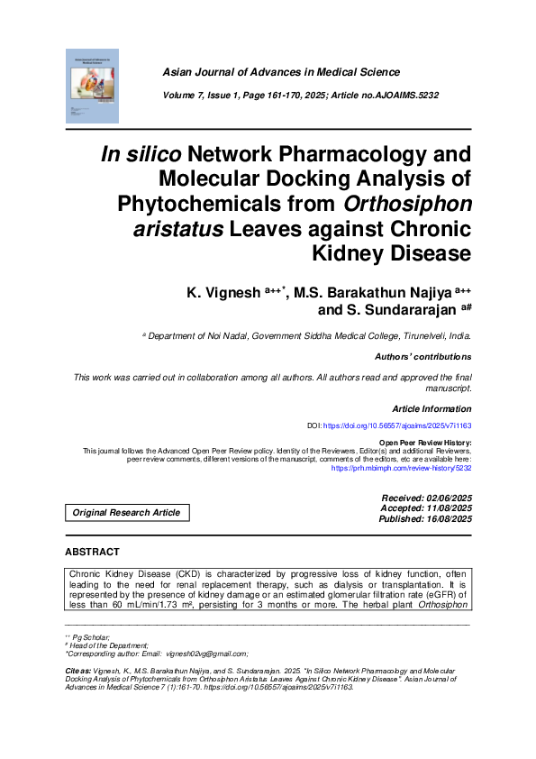 (PDF) In silico Network Pharmacology and Molecular Docking Analysis of ...