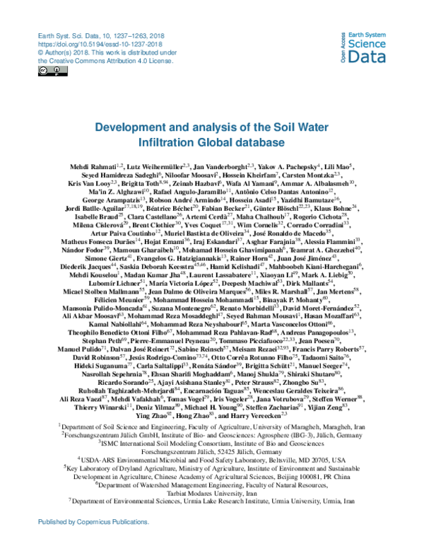 (PDF) Development and analysis of the Soil Water Infiltration Global ...