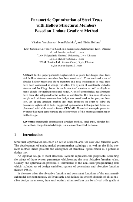 (PDF) Parametric Optimization of Steel Truss with Hollow Structural ...