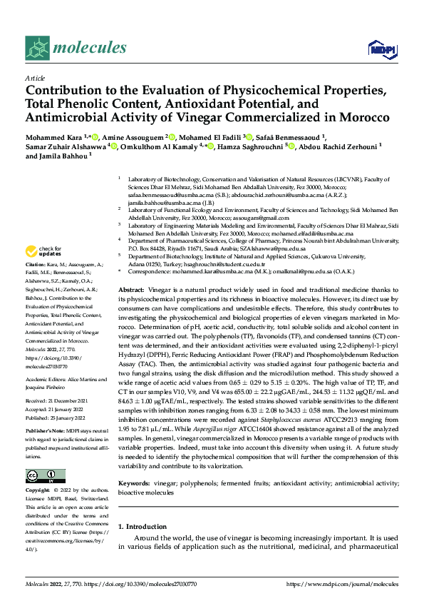 (PDF) Contribution to the Evaluation of Physicochemical Properties ...