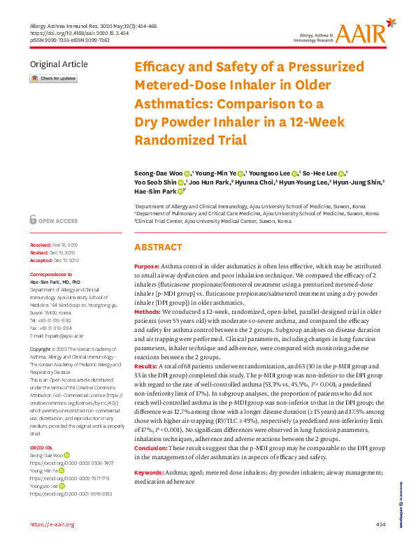 (PDF) Efficacy and Safety of a Pressurized Metered-Dose Inhaler in ...