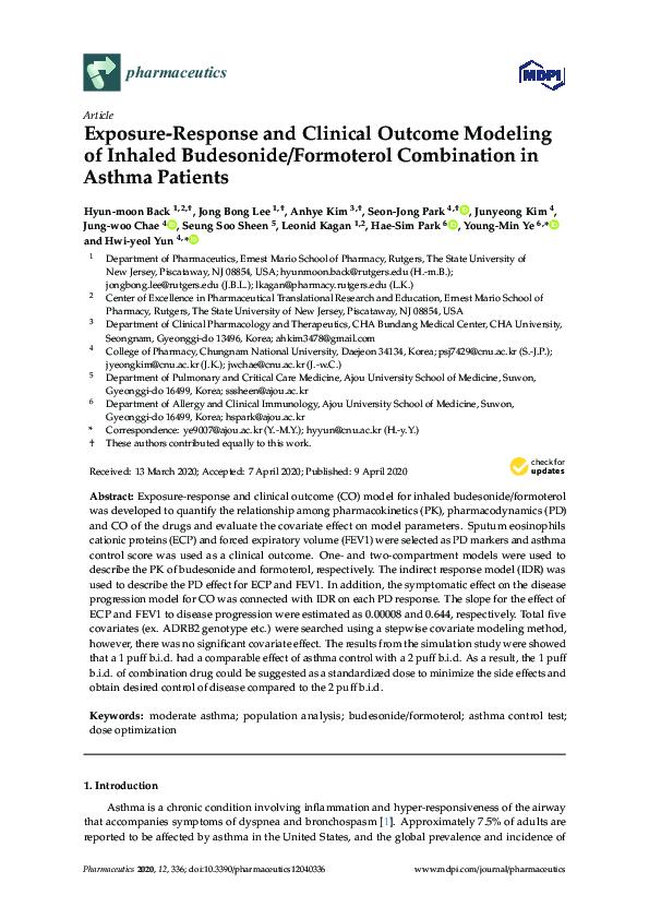 (PDF) Exposure-Response and Clinical Outcome Modeling of Inhaled ...