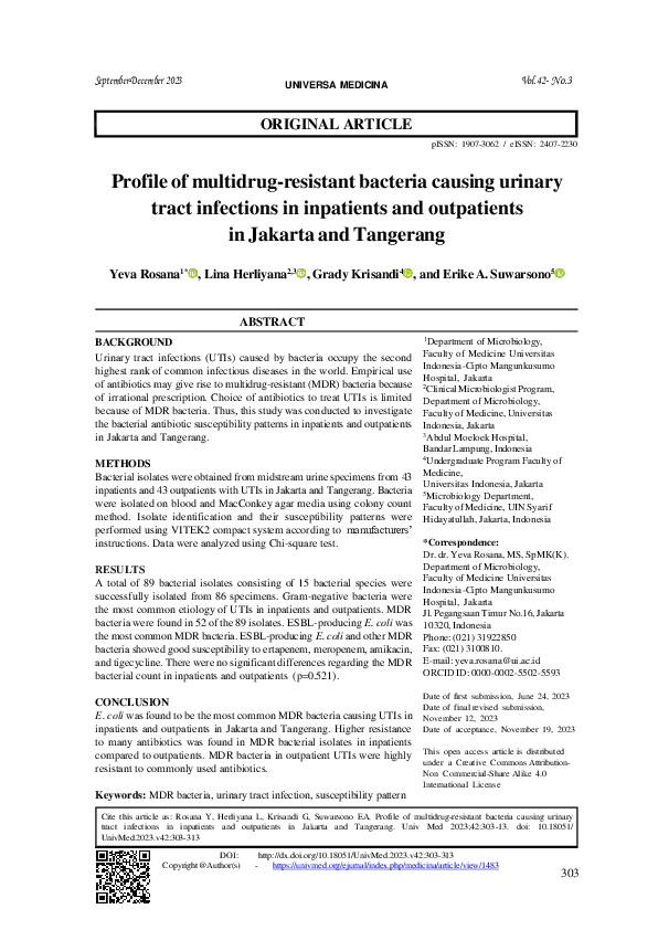 (PDF) Profile of multidrug-resistant bacteria causing urinary tract ...