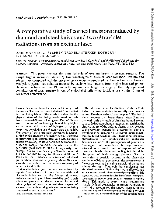 (PDF) A comparative study of corneal incisions induced by diamond and ...