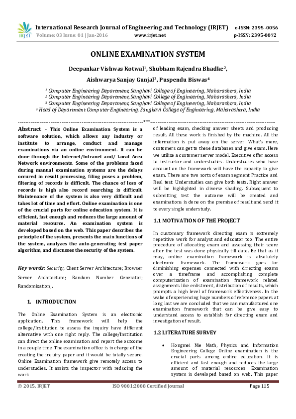 (PDF) Online Examination System