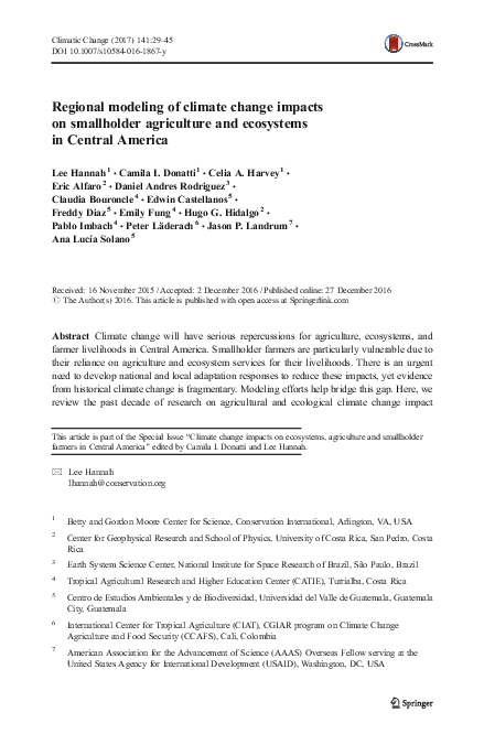 (PDF) Regional modeling of climate change impacts on smallholder ...