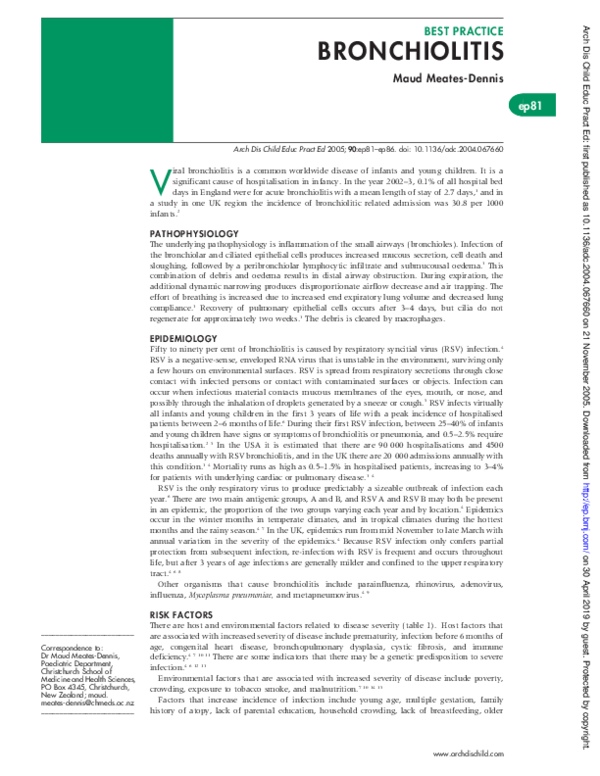 (PDF) Bronchiolitis