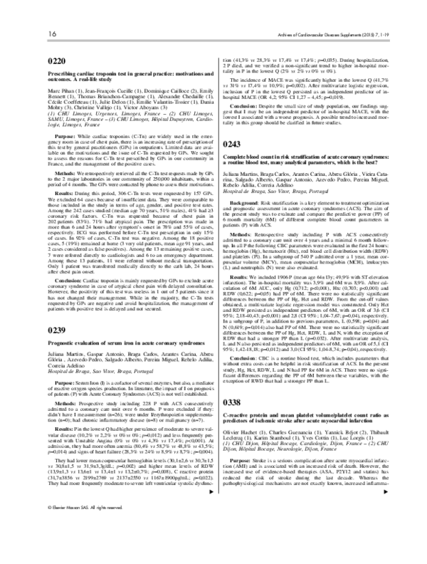 (PDF) 0243: Complete blood count in risk stratification of acute ...