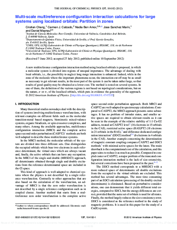 (PDF) Multi-scale multireference configuration interaction calculations ...