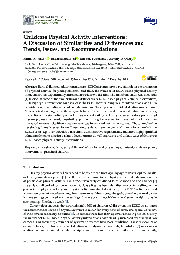 (PDF) Childcare Physical Activity Interventions: A Discussion of ...