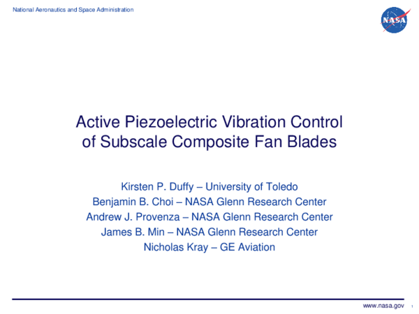 (PDF) Active Piezoelectric Vibration Control of Subscale Composite Fan ...