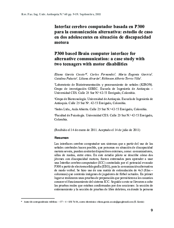 (PDF) P300 based Brain Computer Interface for alternative communication ...