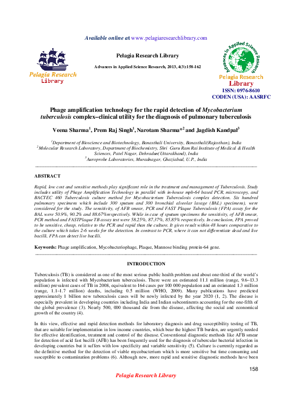 (PDF) Phage amplification technology for the rapid detect ion of ...