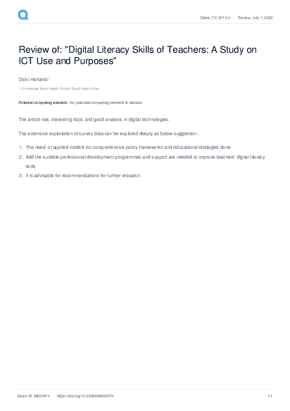 (PDF) Review of: "Digital Literacy Skills of Teachers: A Study on ICT ...