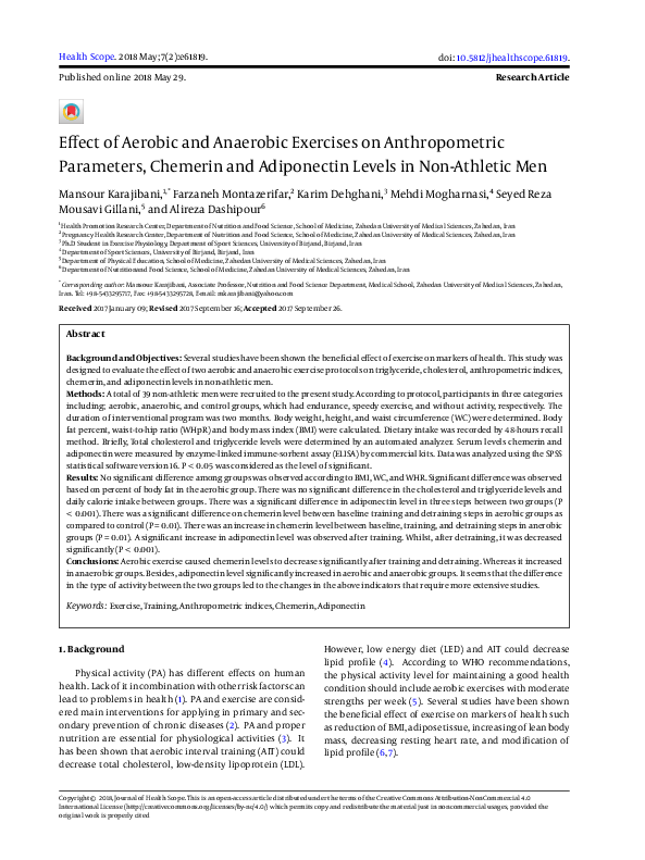 (PDF) Effect of Aerobic and Anaerobic Exercises on Anthropometric ...